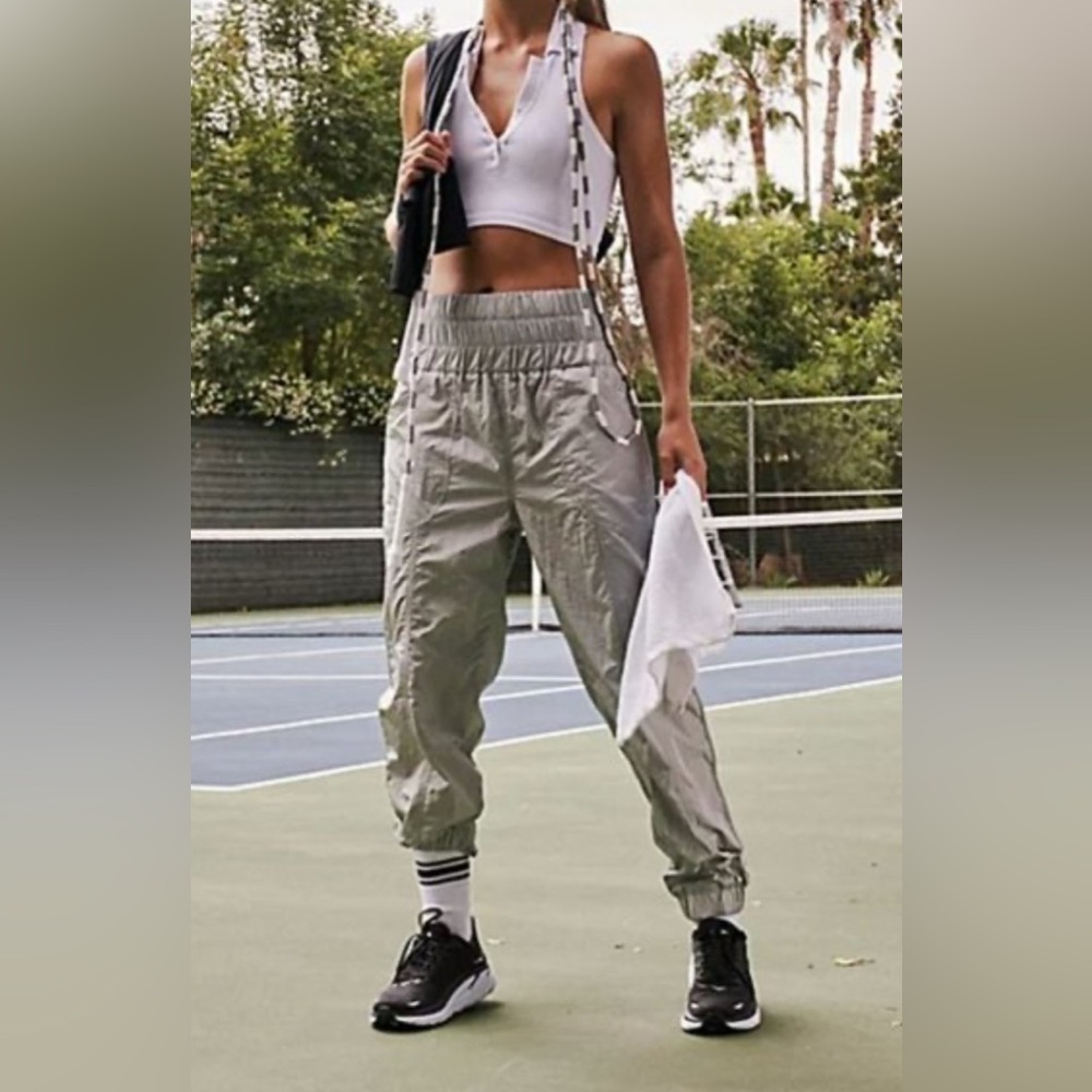 Free People The Way Home High Waisted Jogger Pants in Artic Mist NWOT